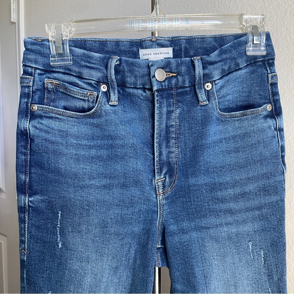 Good American Blue Denim Jeans 4/27 - Picture 3 of 8